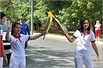 The Universiade relay race. Ilsiya Gomurzakova and Natalia Kovaleva.     [73 Kb]