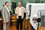 Vladimir Klyuyev and Aleksandr Polyakov, Head OSU of Department of Machine Building Technology, Metalworking Equipment and Complexes.     [130Kb]