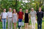 Hiroshima University parkway with memorial sign with name of OSU tree-symbol