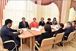 Almaz Nasyrov with heads of OSU educational departments.     [124 Kb]