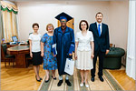 Zhanna Ermakova, OSU Rector presented two graduation diplomas to the student from Equatorial Guinea.     [199 Kb]