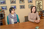Haruka Kagata and Liudmila Dokashenko, director of the OSU Japanese Information Center.     [167 Kb]