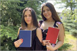 Kamila Emelyanova and Diana Torgashova, graduates from OSU Faculty of Chemistry and Biology.     [111 Kb]
